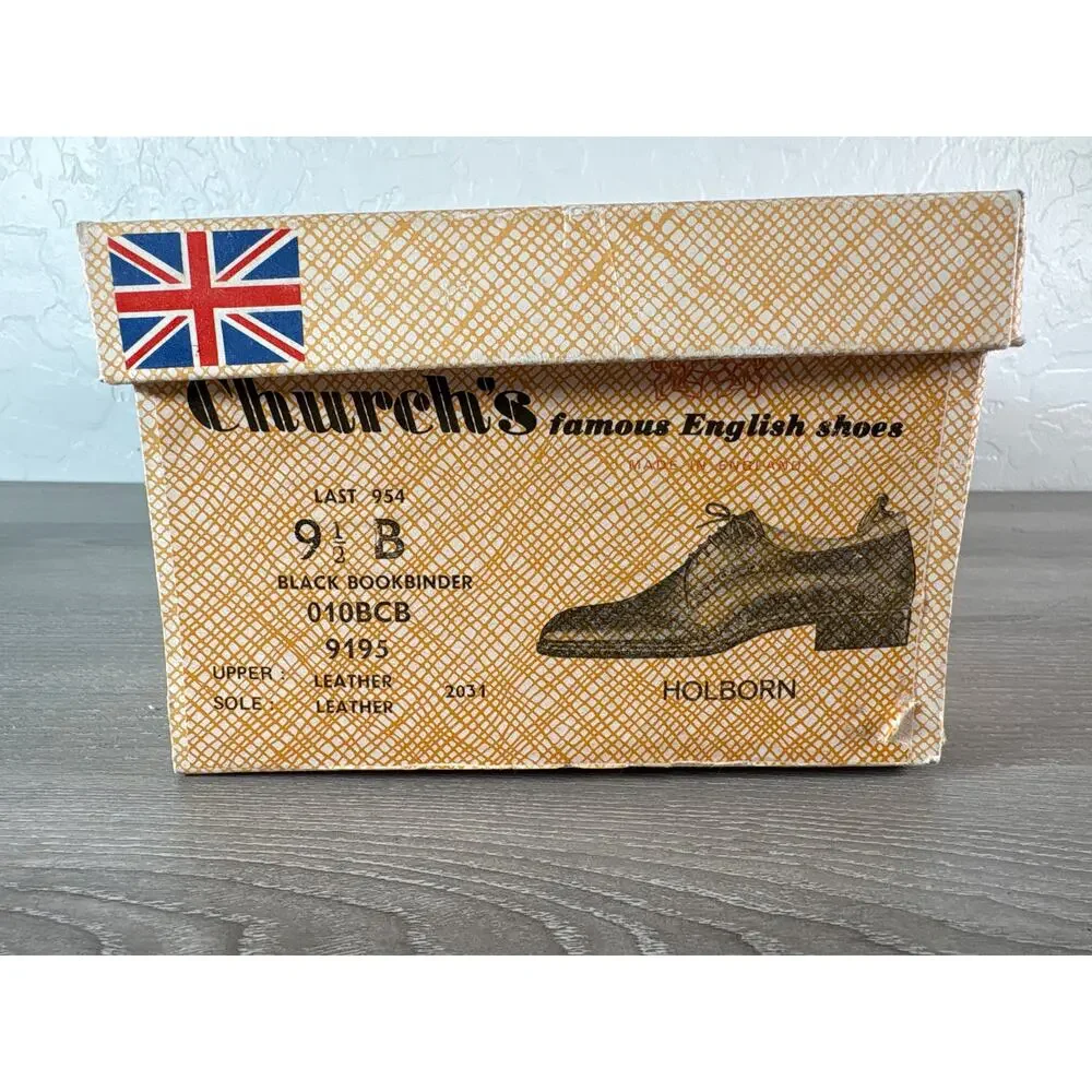 Vintage Church’s Famous English Shoes Holborn Black Leather Dress Shoes Mens 9.5